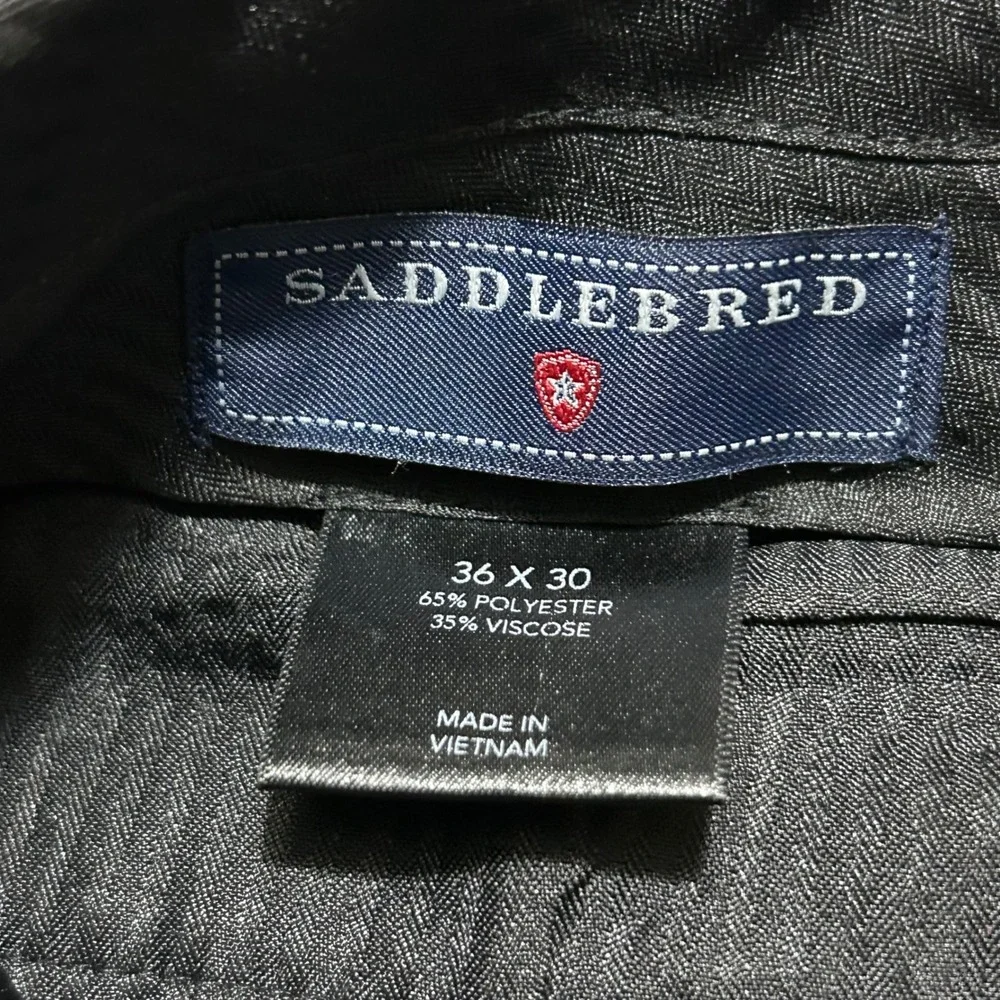Saddlebred Suit 44R 36x30 Charcoal Grey Two Button Blazer Pleated Trousers‎ Set